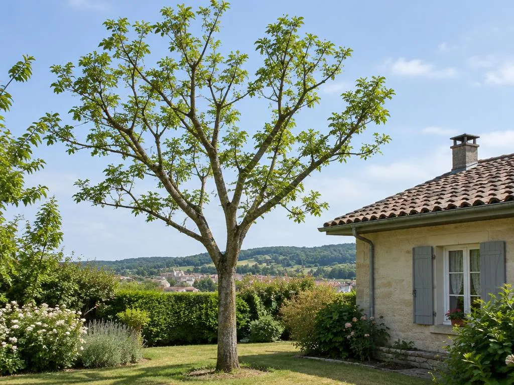 Arbre élagué et aéré près d'une maison à Pontoise après intervention